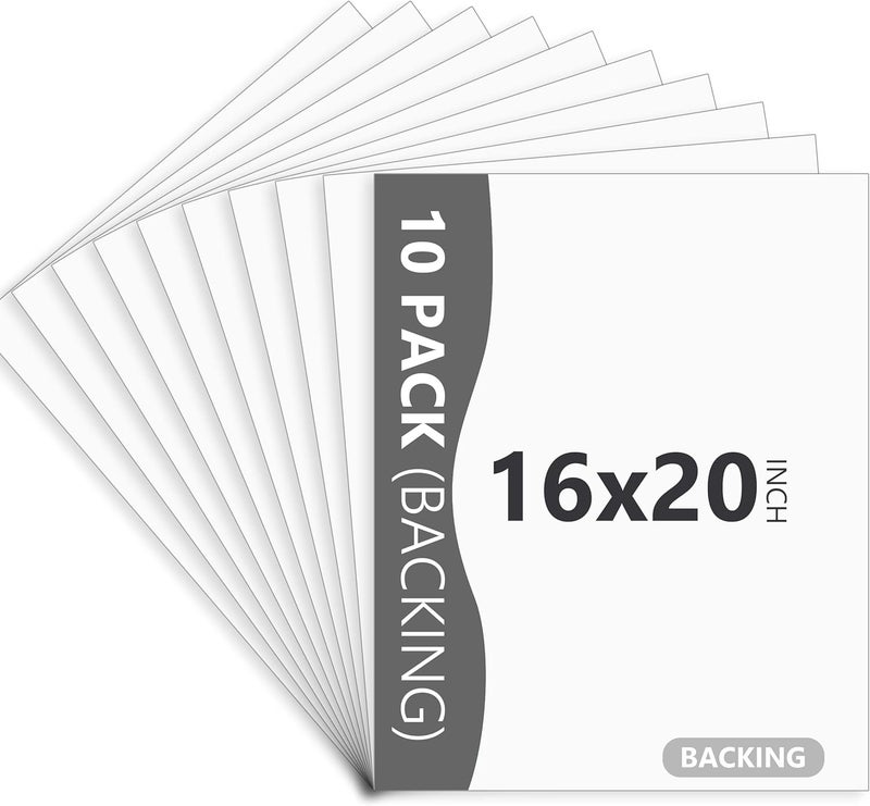 Somime 10 Pack 16x20 White Backing Boards, Uncut Mat Board 16x20, Acid Free Backerbords for 11x14 Photos, Pictures, Artwork and Paints - Image 1
